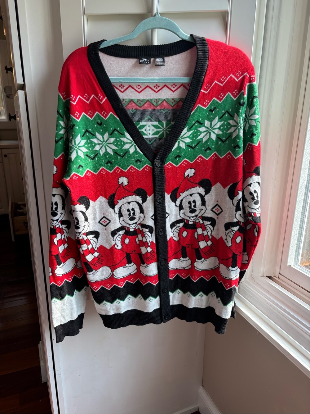 Disney Mickey Mouse Christmas Cardigan Sweater – Size Large – Holiday Ugly Chris